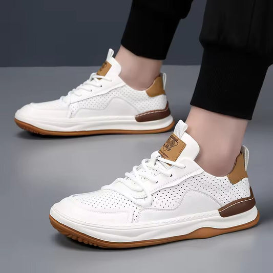 Men’s Casual Genuine Leather Shoes Breathable Non-Slip Comfortable Men’s Leather Footwear for Daily Fashion Wear