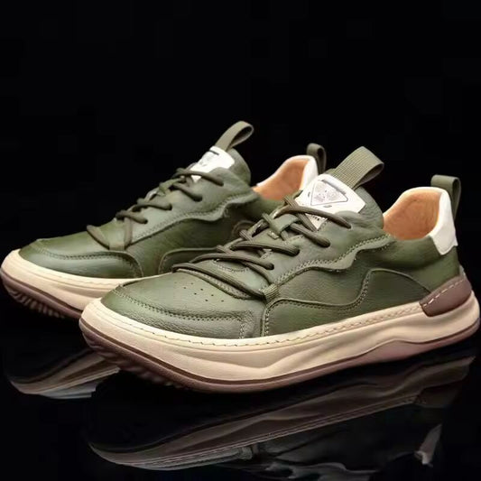 Men’s Casual Genuine Leather Shoes Breathable Non-Slip Comfortable Men’s Leather Footwear for Daily Fashion Wear